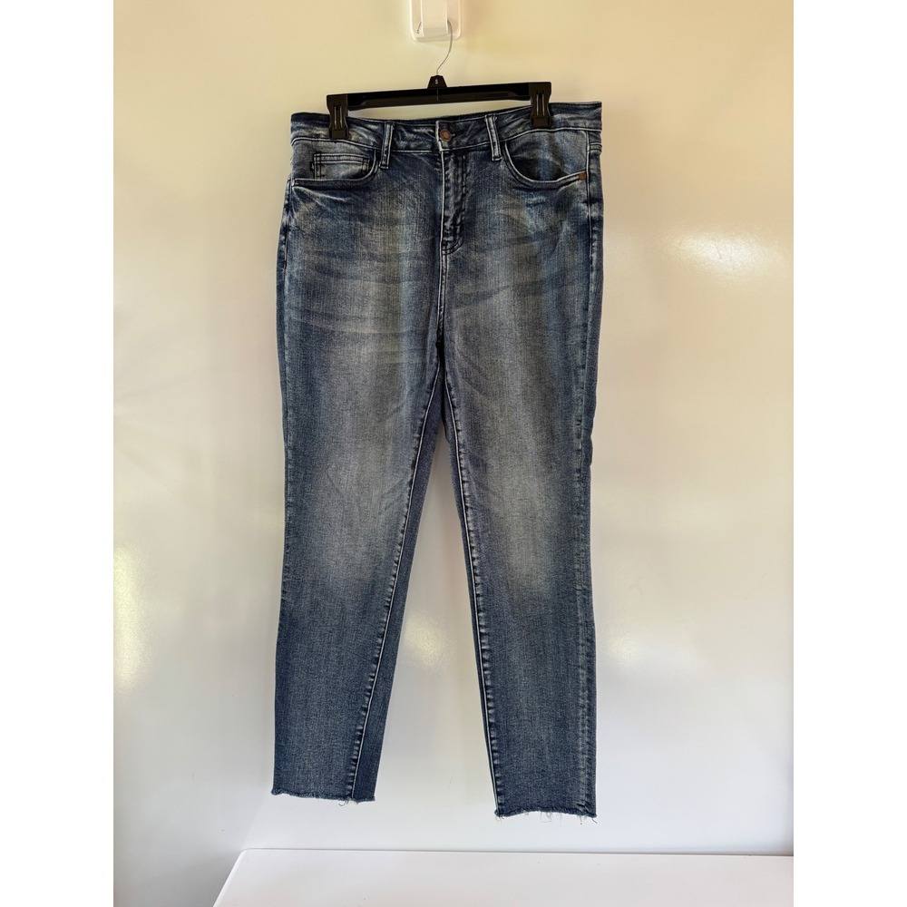 Judy Blue Relaxed Fit High Rise Raw Hem Distressed Jeans JB88191 Size 13/31